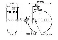 TRL1134 ПНЕВМОРЕССОРА БЕЗ СТАКАНА MAN TGA 4883N1P01 TRL1134 ПНЕВМОРЕССОРА БЕЗ СТАКАНА MAN TGA 4883N1P01