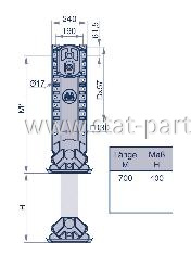 02.3710.62.01-K ОПОРНОЕ УСТРОЙСТВО M=700ММ(СТОПА S) БЕЗ РЕДУКТОРА