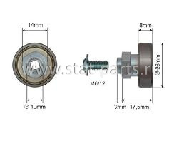 730040 РОЛИК СДВИЖНОЙ КРЫШИ СТАЛЬНОЙ SCHMITZ D=26MM 1057719, 1025099, 300-51.169