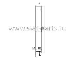 535.621033 ВЕРХНИЙ АЛЮМИНИЕВЫЙ ПРОФИЛЬ БОКОВОГО БОРТА 3250Х200Х25