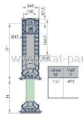 02.3710.23.01-K ОПОРНОЕ УСТРОЙСТВО M=750ММ (СТОПА S) С РЕДУКТОРОМ