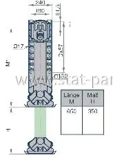 02.3710.52.01-K ОПОРНОЕ УСТРОЙСТВО M=650ММ (СТОПА S) БЕЗ РЕДУКТОРА