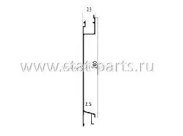 535.621035 СРЕДНИЙ АЛЮМИНИЕВЫЙ ПРОФИЛЬ БОКОВОГО БОРТА С ВЫЕМКОЙ 3250Х200Х25