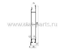 535.621041 НИЖНИЙ АЛЮМИНИЕВЫЙ ПРОФИЛЬ БОКОВОГО БОРТА 3250Х200Х25ММ С БОРТИКОМ К РАМЕ