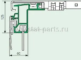 103366/13600 НАПРАВЛЯЮЩАЯ КРЫШИ EDSCHA ULTRALINE 13600ММ