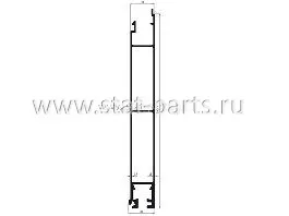 537.621054 (3250) НИЖНИЙ АЛЮМИНИЕВЫЙ ПРОФИЛЬ БОКОВОГО БОРТА 3250Х200Х25ММ ПОД УПЛОТНИТЕЛЬ