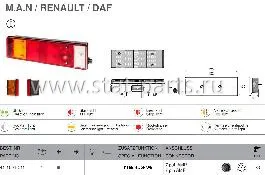 41-1001-011 ФОНАРЬ ЗАДНИЙ ЛЕВЫЙ С ПОДСВЕТКОЙ НОМЕРА MAN,DAF AMP 7PIN БОКОВОЙ РАЗЬЁМ